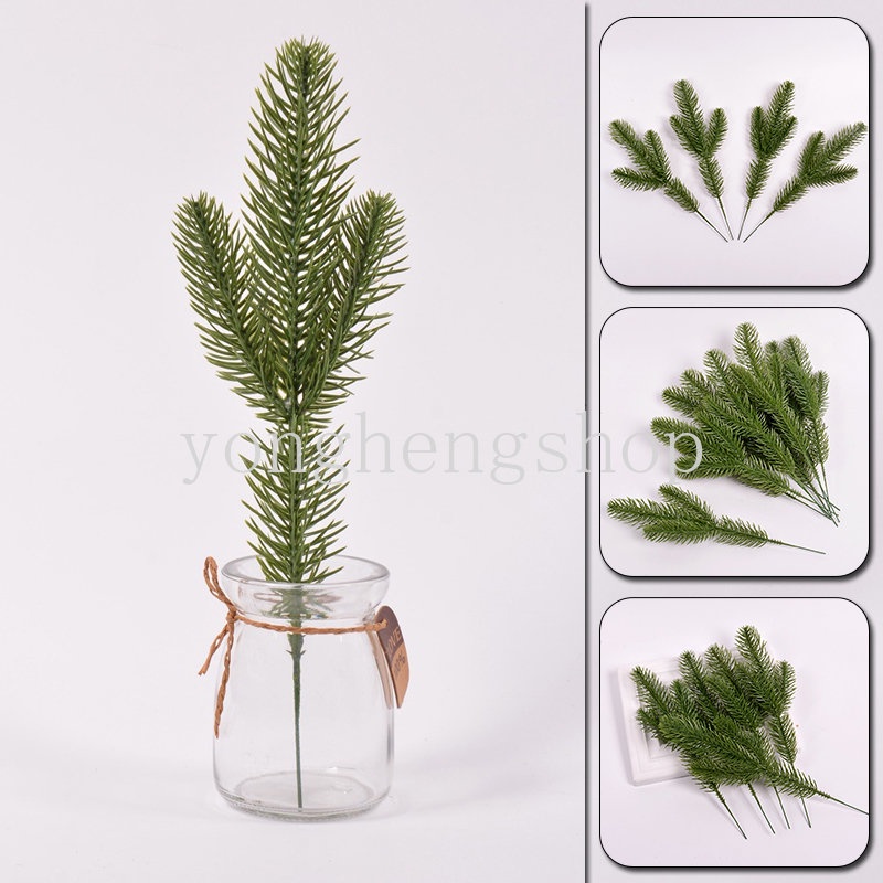 Set 5 Nhánh Lá Thông Nhân Tạo Bằng PVC Trang Trí Giáng Sinh DIY