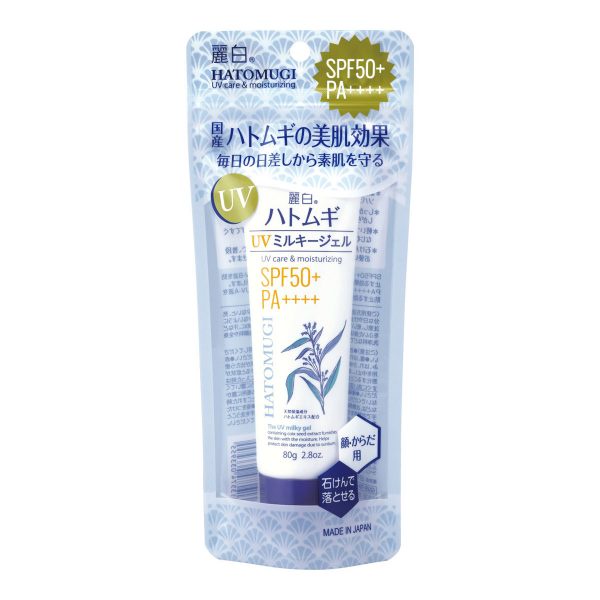 Kem Chống Nắng Dạng Sữa Reihaku Hatomugi UV Milky Gel SPF50 PA+++ 80g