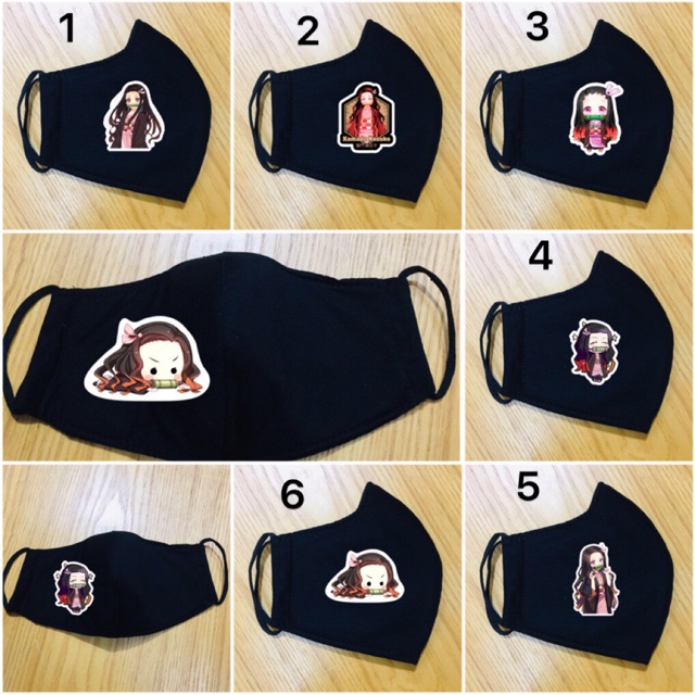 Khẩu trang kamad nezuko kimetsu no Yaiba 4 lớp