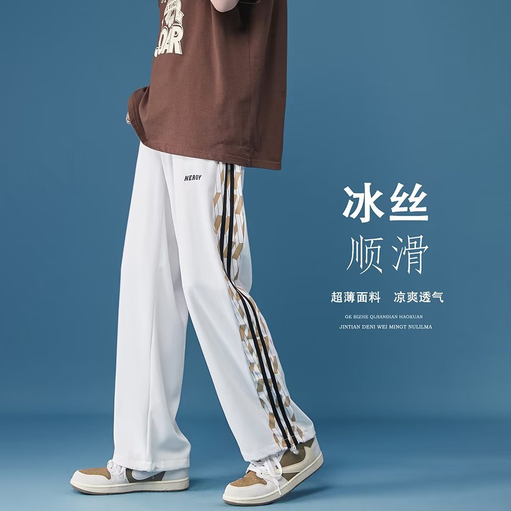 Quần harem Lưng Thun Co Giãn Dáng Rộng Viền Sọc Bên Hông Thoải Mái Phong Cách Hip Hop Đường Phố Cho Nam Cỡ Lớn M-3XL