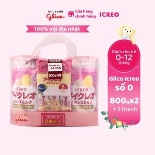 Combo 2 lon sữa glico icreo số 0 lon 800g tặng kèm 5 thanh