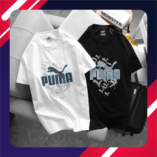 Áo thun nam trơn cổ tròn puma áo ngắn tay vải cotton 100% co giãn mềm mịn dày dặn không nhăn AT03