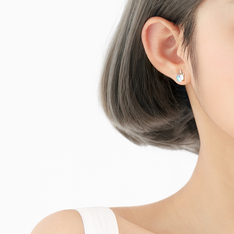 Bông tai mạ bạc 925 hình cầu vồng dễ thương