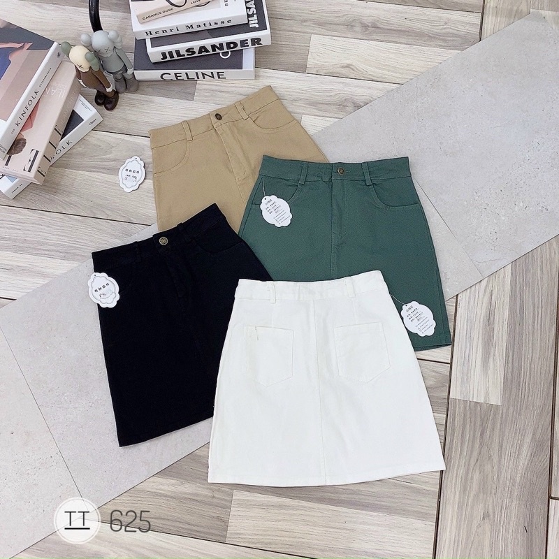 CHÂN VÁY A THÔ KAKI CO GIÃN DÁNG BASIC QUẢNG CHÂU MS17277