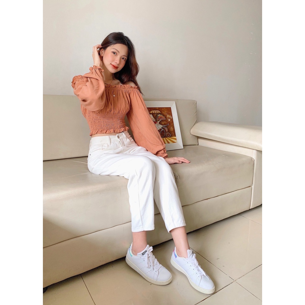 [ Miều ] Áo kiểu trễ vai bó eo Suly Top