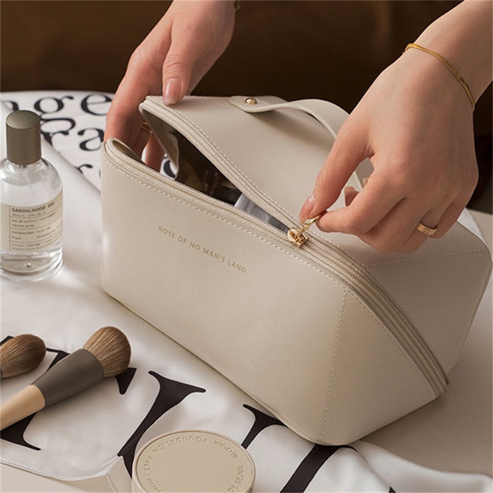 Túi Đựng Mỹ Phẩm Da PU Ngăn Chứa Rộng Tiện Lợi Cho Nữ