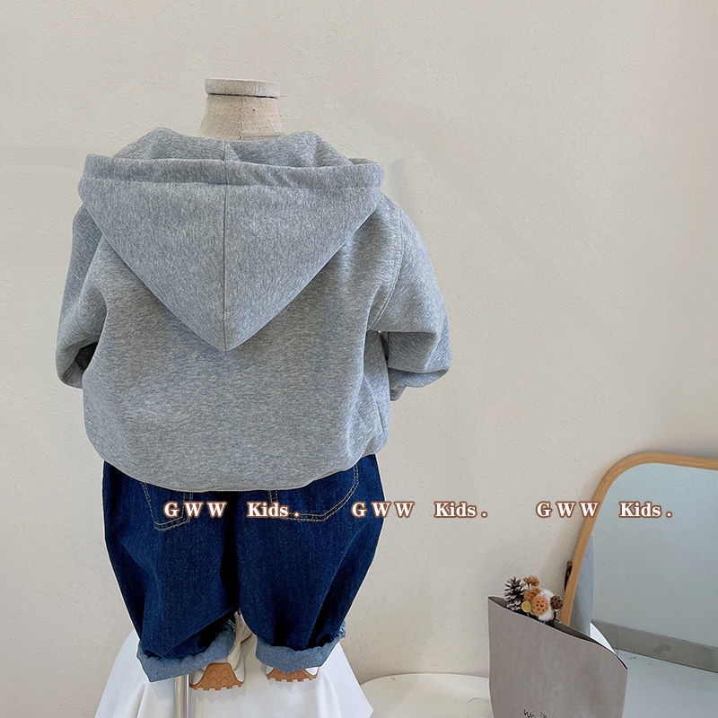 Áo Khoác Hoodie Tay Dài Thêu Hình Gấu Phong Cách Phương Tây Thời Trang Xuân Thu Cho Trẻ Em