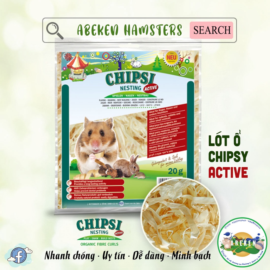 Vật liệu làm tổ cho thú nhỏ CHIPSY NESTING ACTIVE