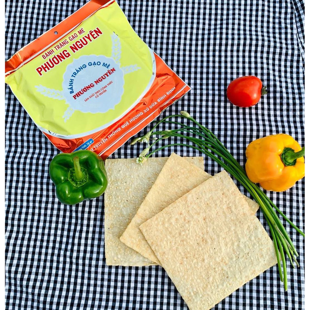 Thùng 50 bì bánh tráng gạo mè Phương Nguyên 75g nướng sẵn