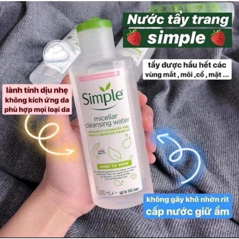 Nước tẩy trang Simple Micellar 200ml