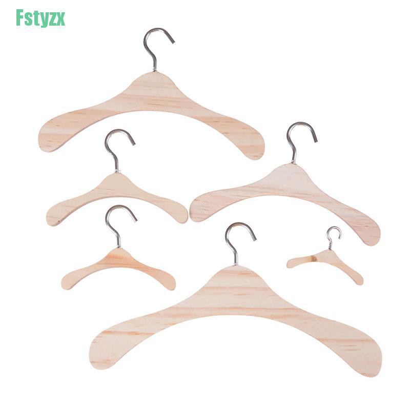 fstyzx Handmade All Doll Clothes Hanger Wood Furniture Coat Hanger Model Toy Gifts