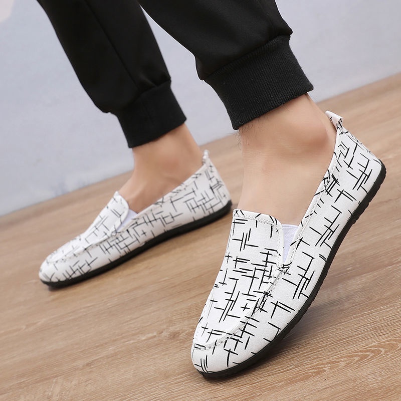 Giày Lười Vải Canvas Thoáng Khí Phong Cách Hàn Quốc Thời Trang Mùa Hè Cho Nam