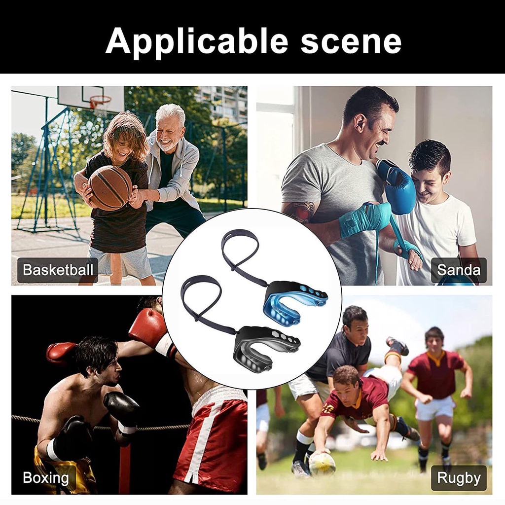 JONYE Đai Bảo Vệ Miệng Khi Chơi Thể Thao Bóng Bầu Dục Chuyên Nghiệp Màu Đen Và Xanh Dương