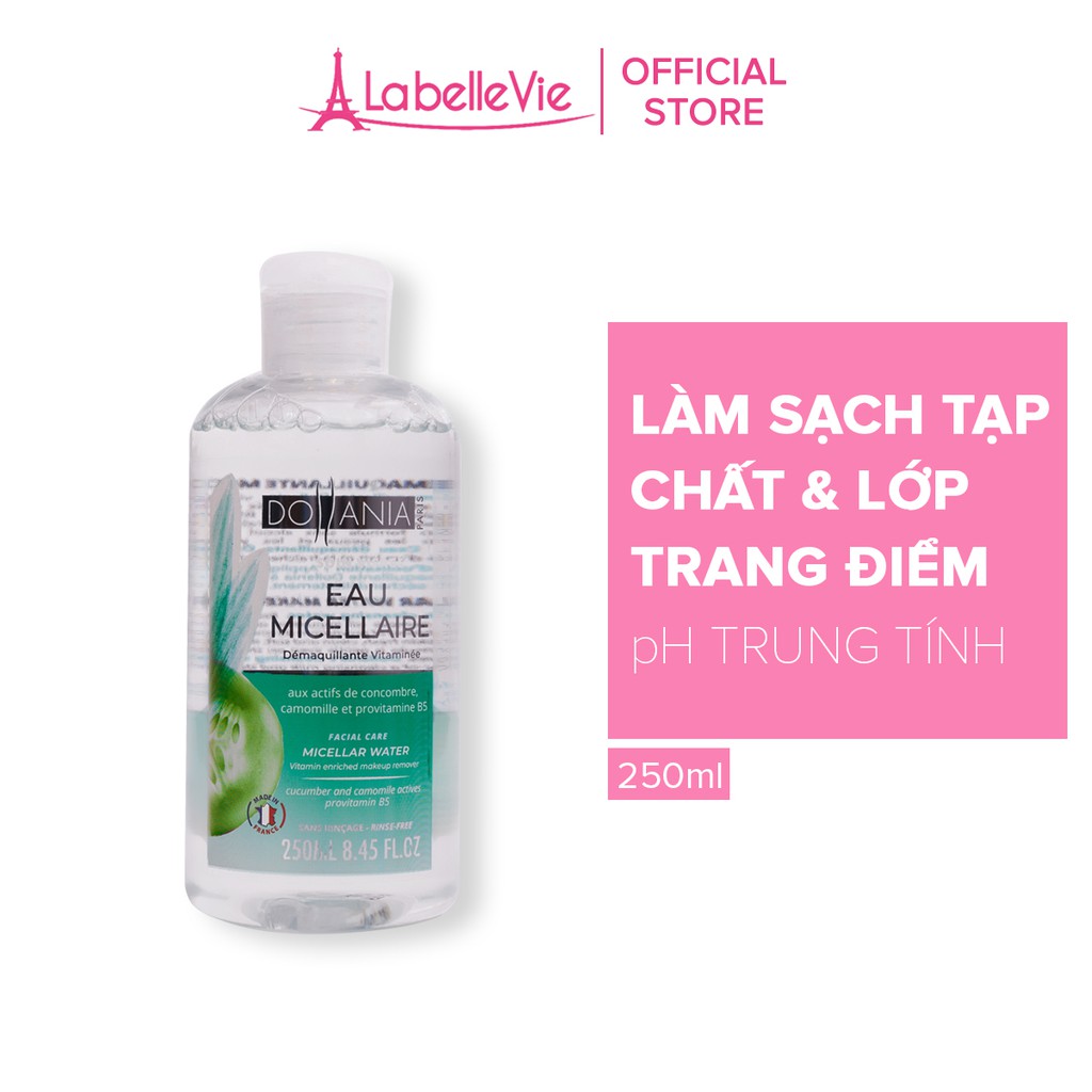 Nước tẩy trang Dollania Micellaire làm sạch sâu vitamin B5 giúp phục hồi da, cho da mềm mịn 250ml