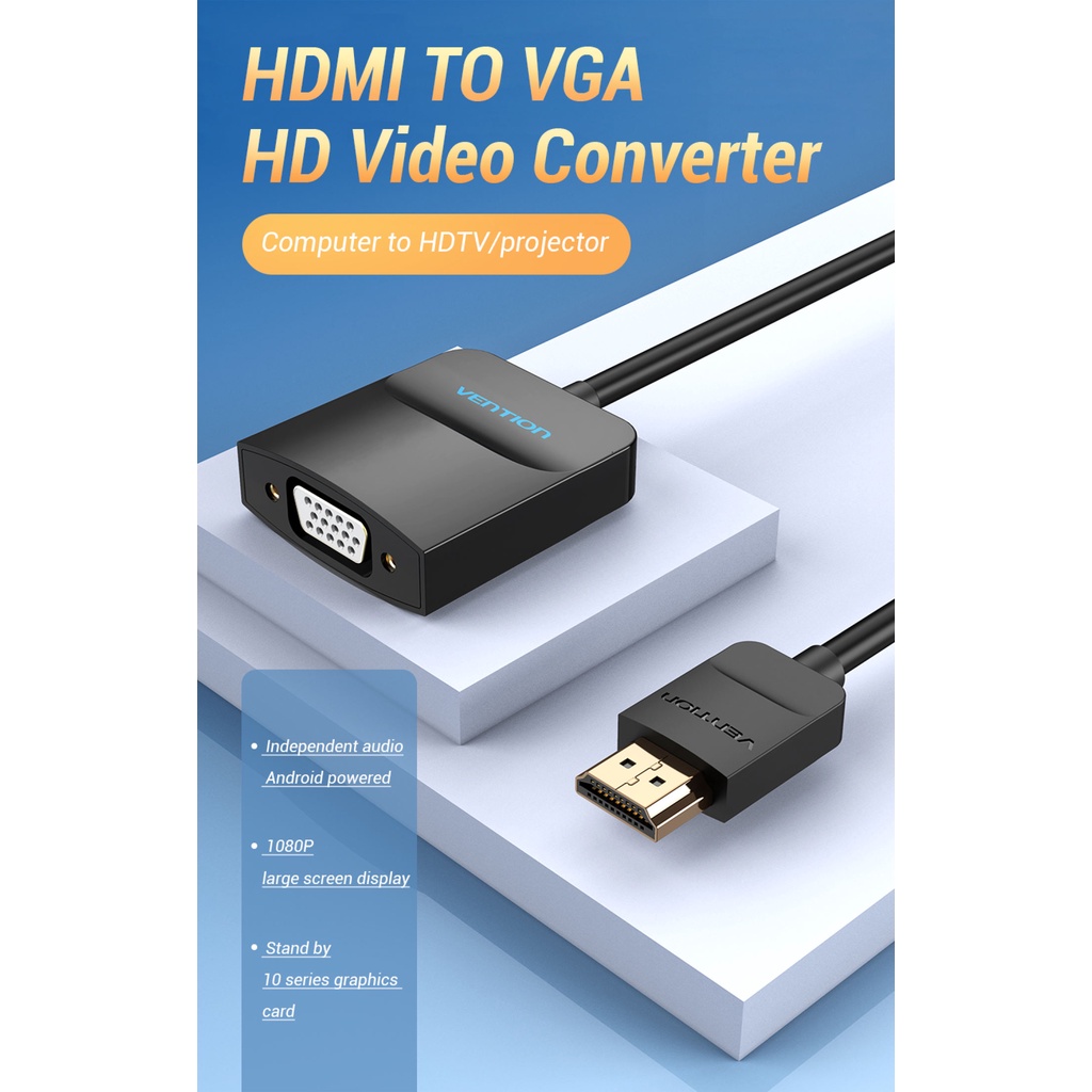 sang VGA 1080P dây cáp chuyển đổi For Laptop Xbox PS4 TV Projector Video Audio Cable VGA to HDMI Adapter-198-123BOXVN