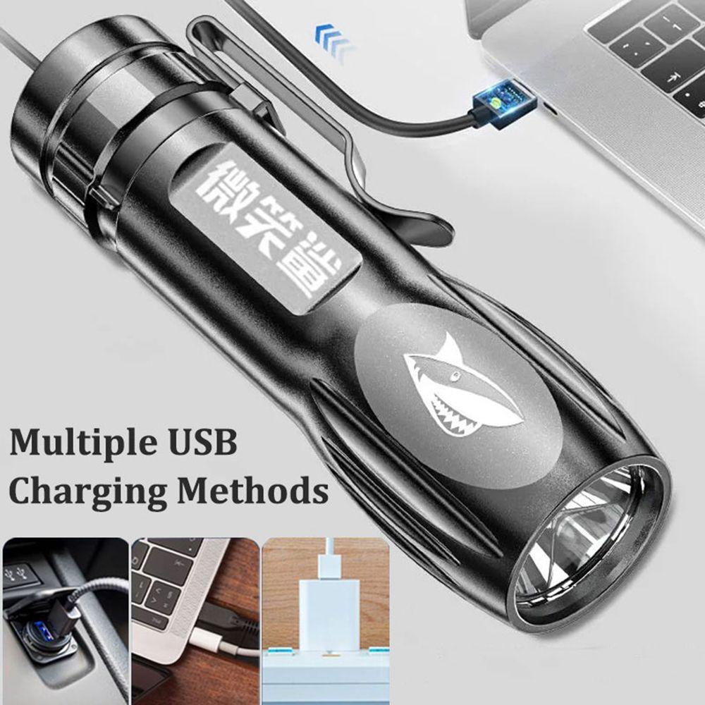 Đèn Pin Mini ABS Chống Thấm Nước Sạc USB Tiện Lợi