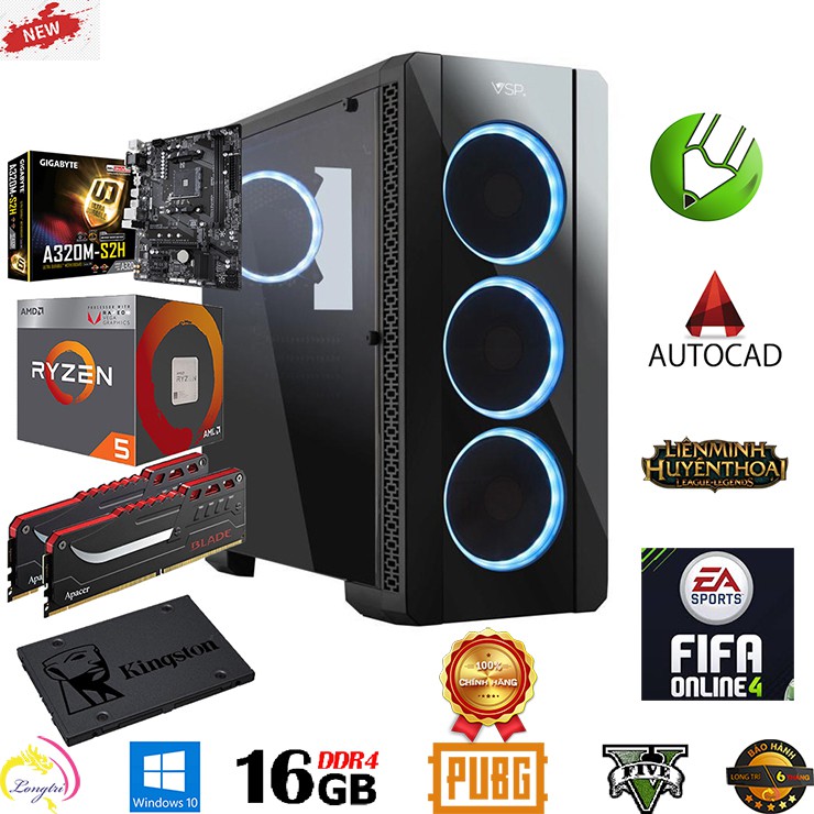 THÙNG CPU ZEN 5 CHUYÊN ĐỒ HOẠ,GAME MẠNH -CHẠY 8 CPU-THẾ HỆ MỚI