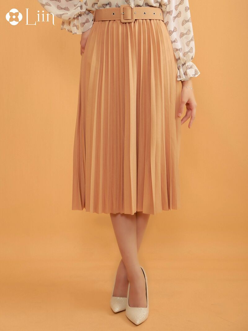 Chân váy xếp li kèm đai Linbi đủ màu, đủ size, thiết kế dáng dài, dễ phối đồ Liin clothing J4151 | BigBuy360 - bigbuy360.vn