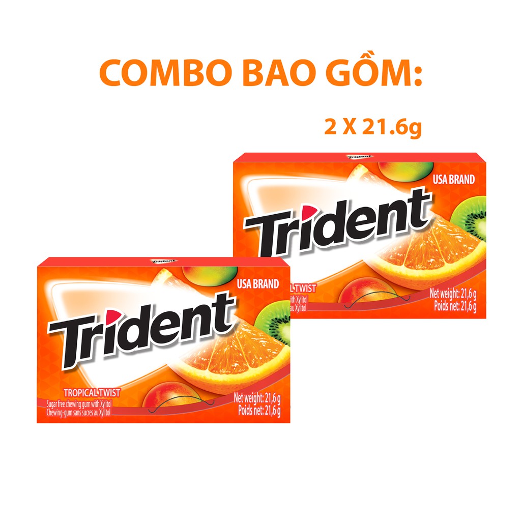 Combo Ăn Vặt &quot;Cam Bùng Cháy&quot; : 2 Thanh OREO Bùng Vị Cam,1 Solite Vị Cam,2 vỉ Trident Vị Trái Cây,1 Gói Bột Tang Vị Cam