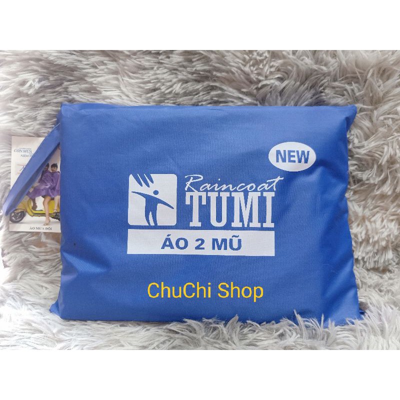 Áo mưa 2 mũ cánh dơi Tumi siêu nhẹ, raincoat