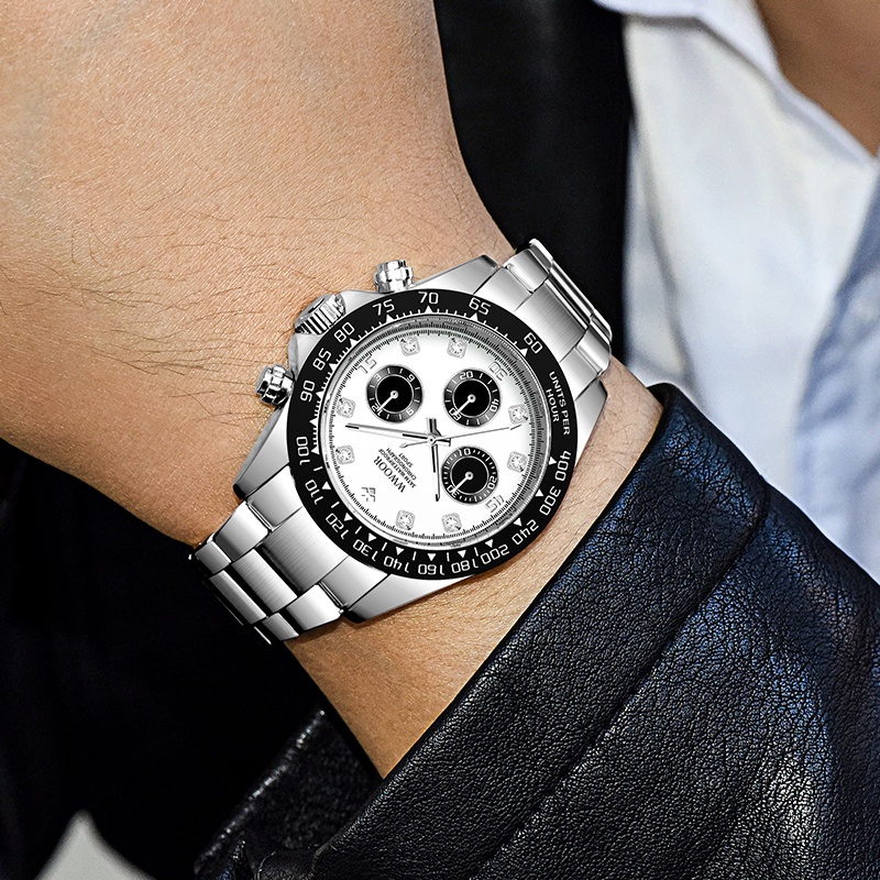 Đồng Hồ Quartz WWOOR Chống Thấm Nước Chất Liệu Thép Không Gỉ Reloj Hombre-8849