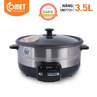 Nồi lẩu điện Comet CM7731 3.5 Lít, nồi nấu lẩu chính hãng giá rẻ tiện dụng bảo hành 12 tháng