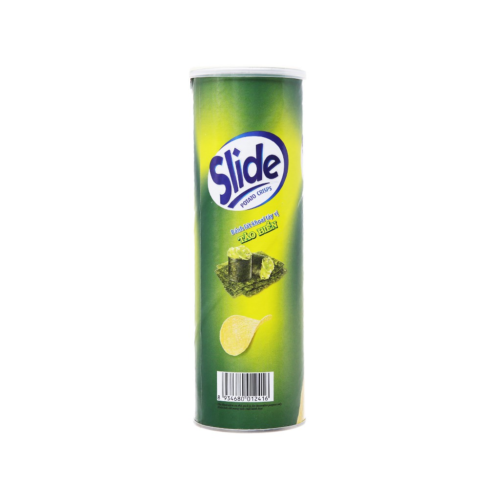 [Giao 2 Giờ] Snack khoai tây vị tảo biển Slide lon 160g