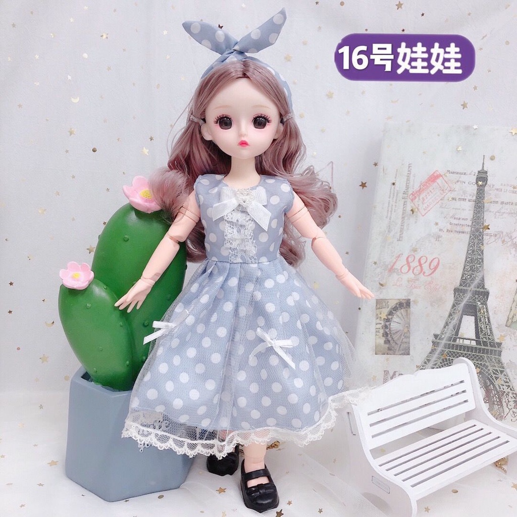 Búp bê barbie 3D xinh xắn với 20 khớp cử động 30cm