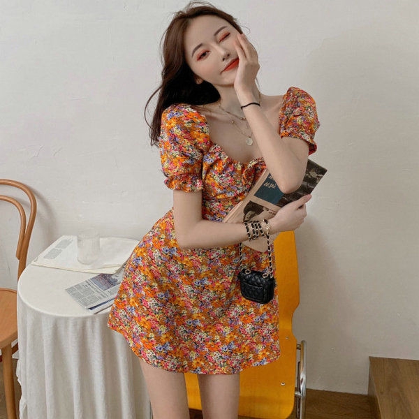 Đầm Hoa Tay Phồng Thời Trang Dành Cho Nữ