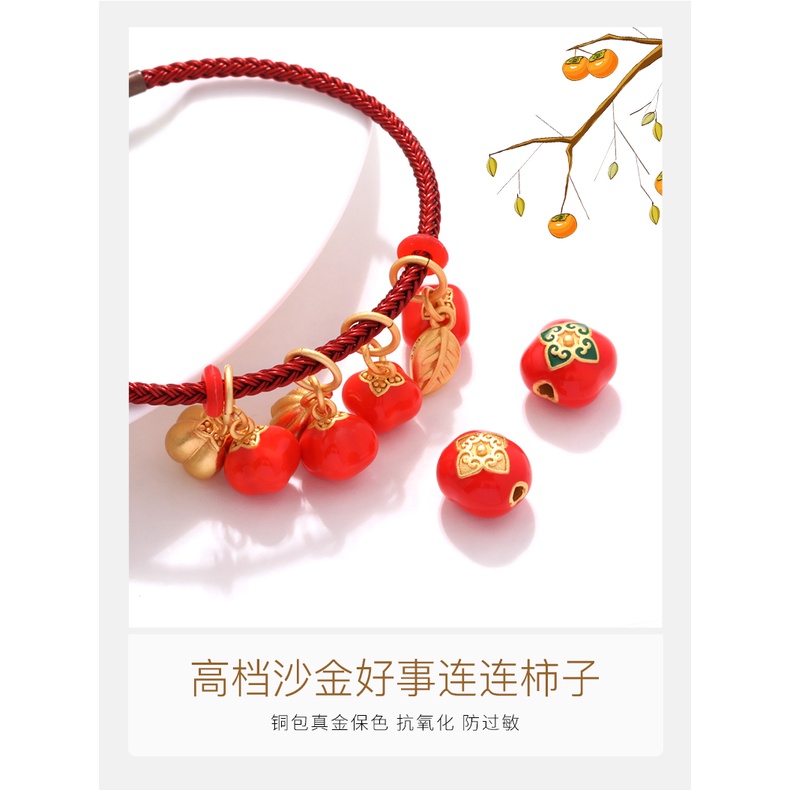 Pretty Things Mặt Dây Chuyền Tròn Hình Thỏ Persimmon Làm Trang Sức Thủ Công diy