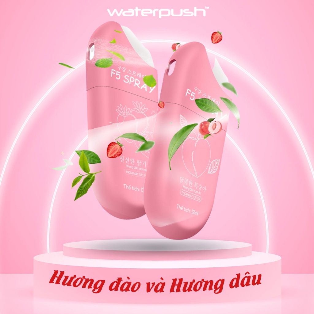Lọ xịt thơm miệng F5 spray vị đào,dâu, kháng khuẩn thơm mát, khử mùi hôi, làm sạch khoang miệng, tự tin giao tiếp