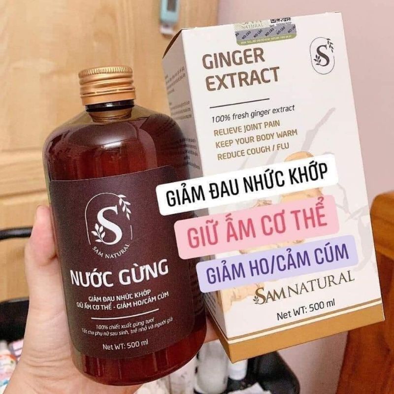 Nước Cốt Gừng Nguyên Chất 500ml Chiết Suất Gừng Tươi Gíup Giữ Ấm Cơ Thể Mẹ