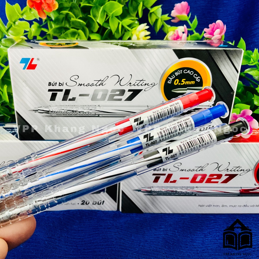 Bút Bi TL-027 Ngòi 0.5mm Màu Xanh, Đỏ, Đen