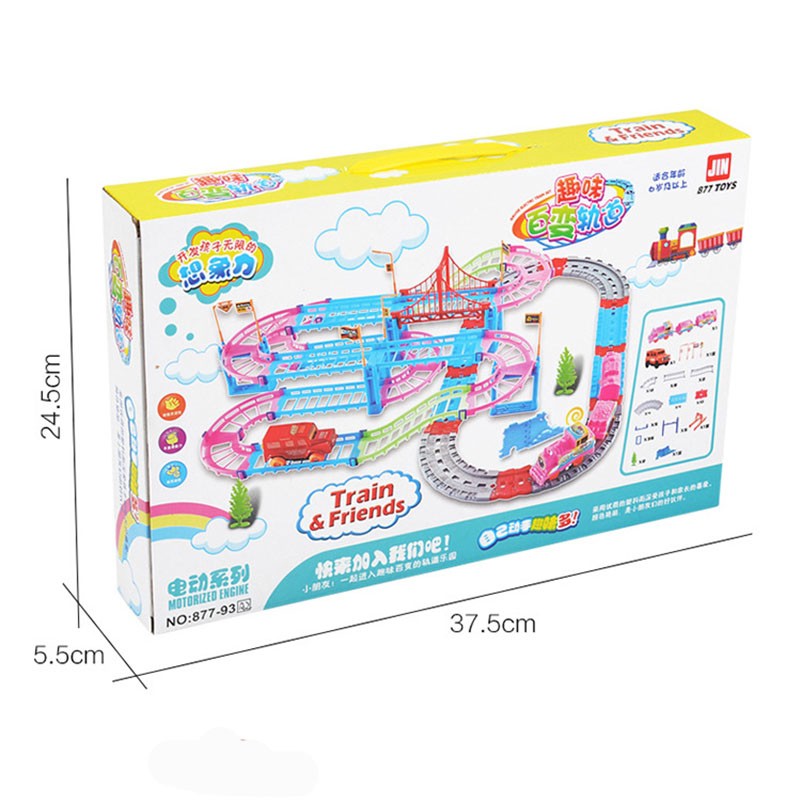 [Mã LIFETOYS1 giảm 30K đơn 99K] Bộ đồ chơi lắp ráp đường ray xe ô tô gồm 92 món cho trẻ em