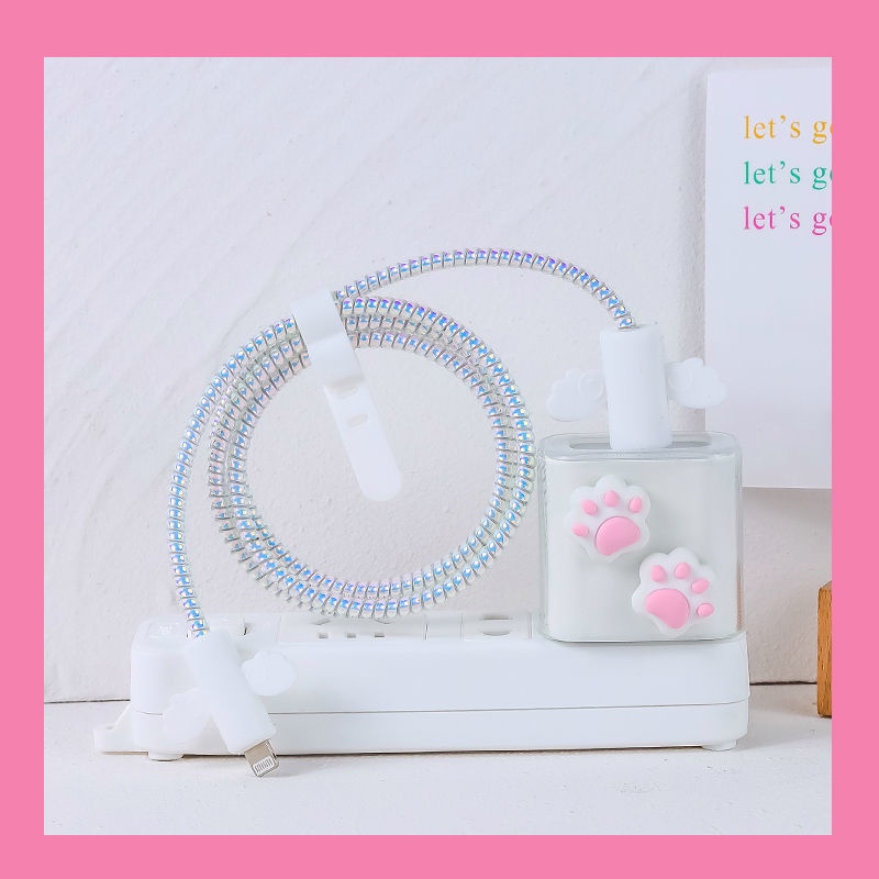 Phù hợp bảo vệ đầu cáp sạc thiết kế đáng yêu thích hợp cho iPhone 13 18W 20W i12 11pr