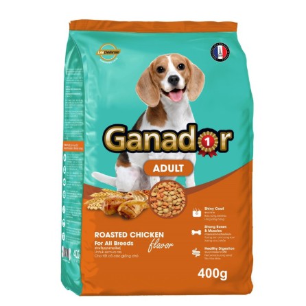 [Mới]Thức ăn cho chó trưởng thành Ganador vị gà nướng (Adult Roasted Chicken Flavor) gói 400g