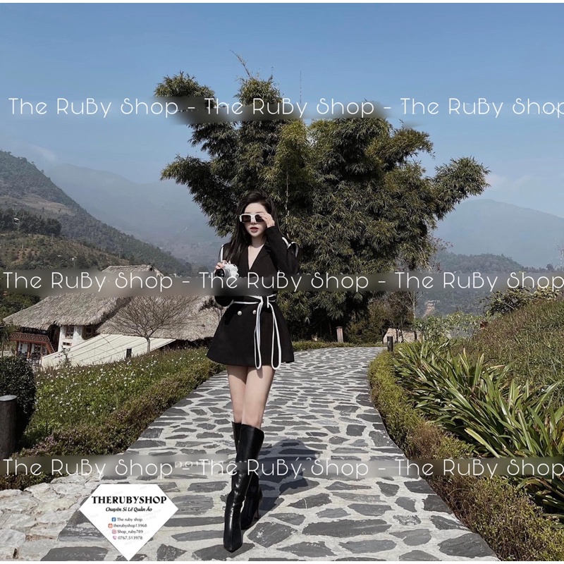 Áo dạ kẻ sọc viền mai phương bùi