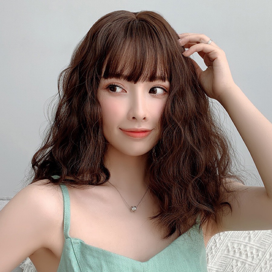 Tóc giả nữ cả đầu 🥰FREESHIP🥰 Tóc giả nguyên đầu xù lỡ xanh khói