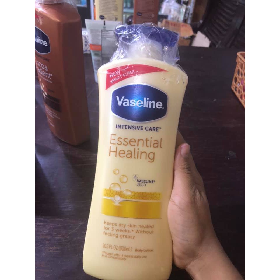 LOTION DƯỠNG THỂ VASELINE INTENSIVE CARE ESSENTIAL HEALING BODY LOTION 600ML CHÍNH HÃNG - 6273