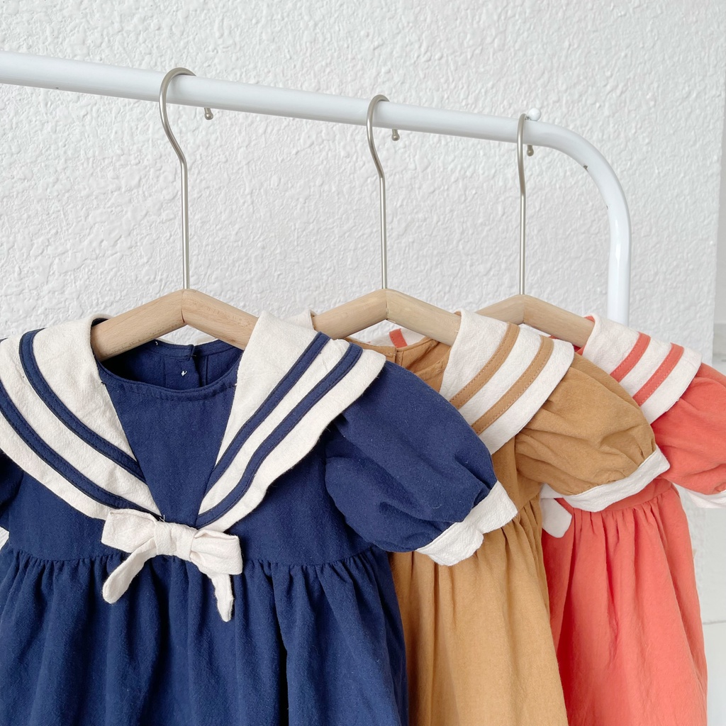 Váy hè cổ thủy thủ cho bé gái 1-5 tuổi (Mã 080701)