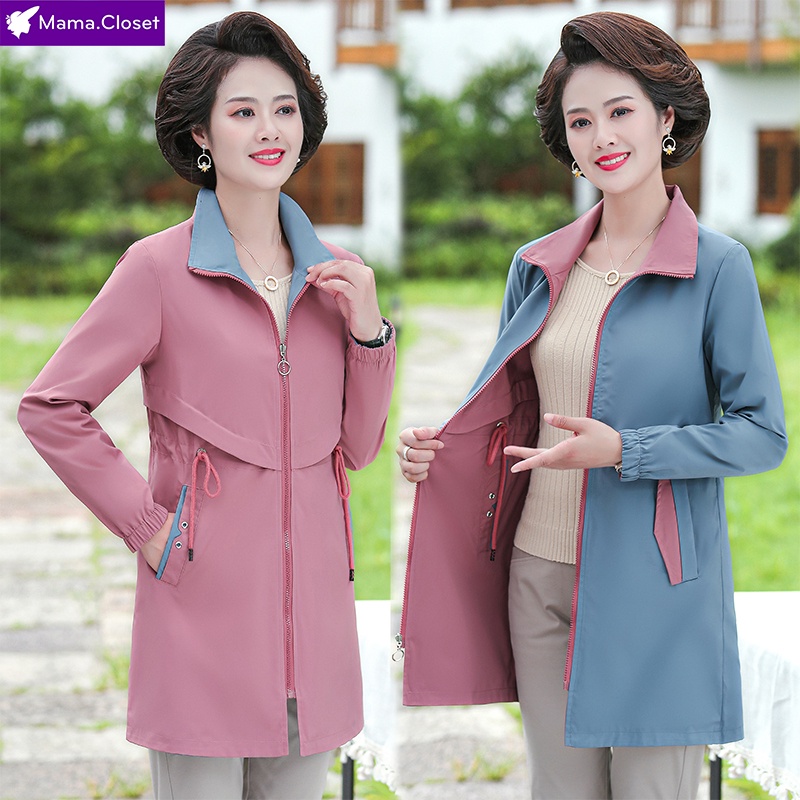 #ZH2158 ÁO KHOÁC HAI MẶT DÁNG DÀI MÙA THU, THỜI TRANG QUẢNG CHÂU CHO PHỤ NỮ TRUNG NIÊN, CHO MẸ SALE SẬP SÀN 2021