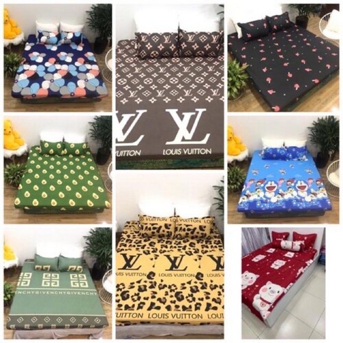 Ga Giường, Drap Giường 3 MónGa Chun Kèm Vỏ Gối Cotton Poly Kích thước theo yêu cầu