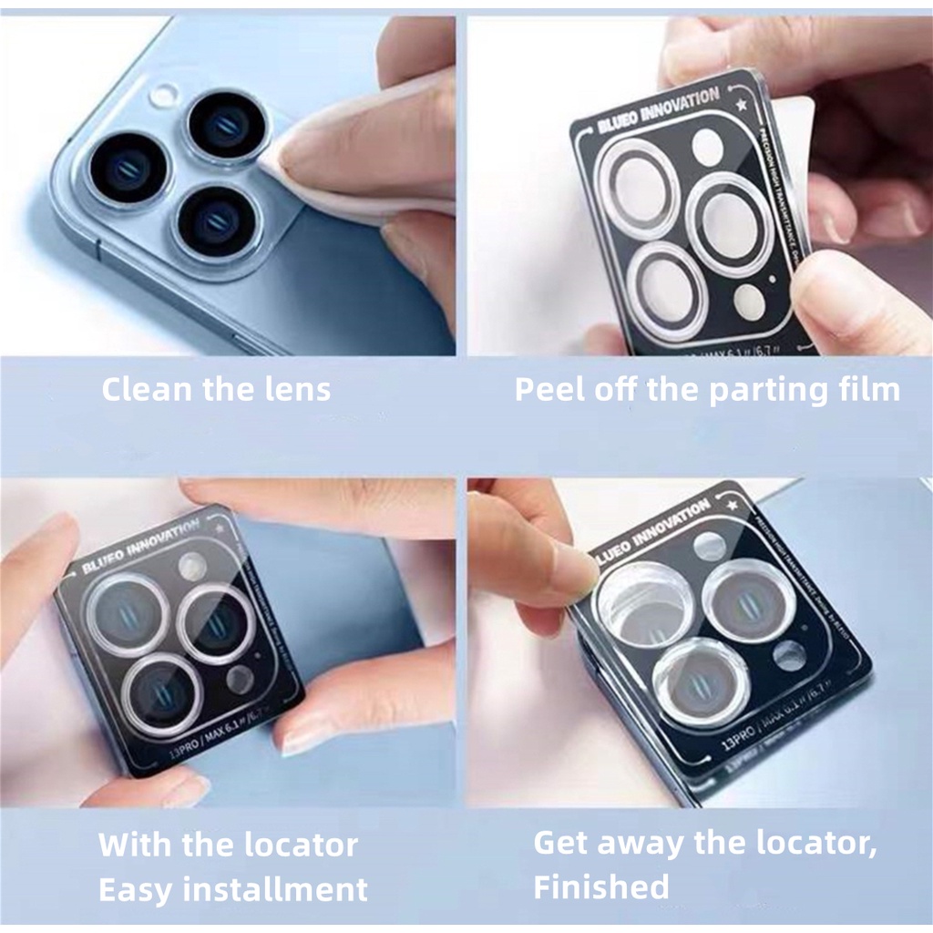Blueo Miếng dán Camera Khung Kim Loại Bảo Vệ Camera Chống Trầy Xước Chống Thấm Nước Cho iPhone 14 Pro Max / 13 Pro Max / 12 Pro Max Sự Bảo Vệ