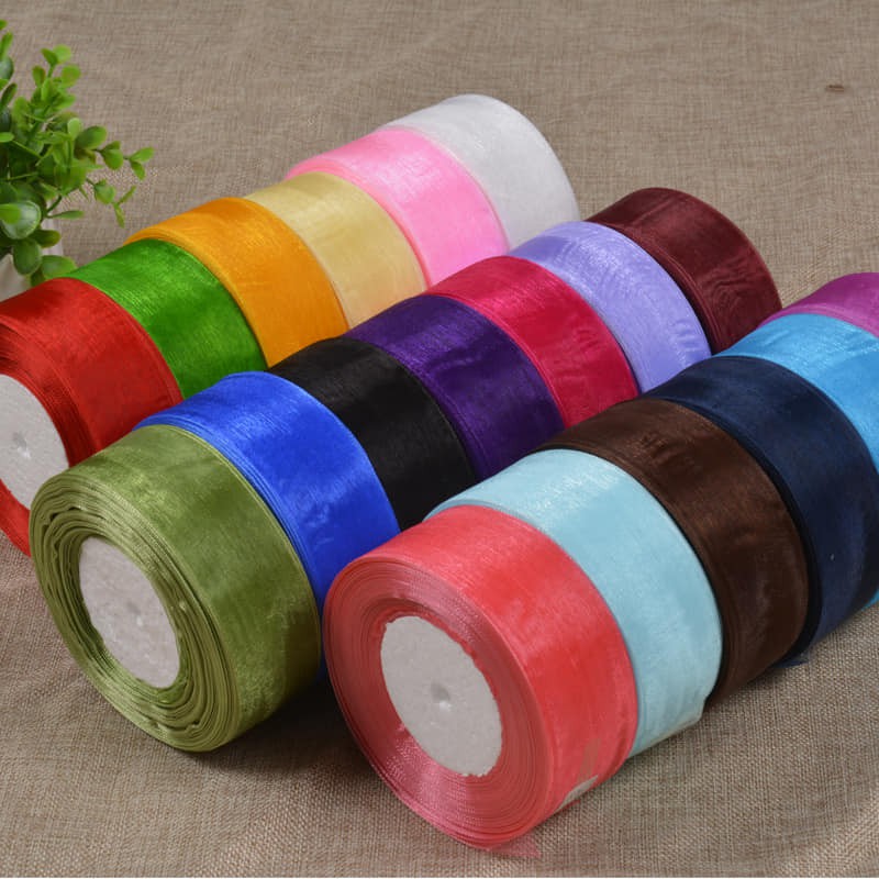 Ruy Băng Voan ORGANZA kích thước 25mm 38mm 1 cuộn 45m