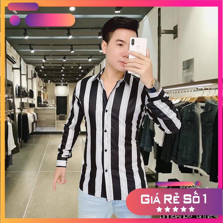 Áo sơ mi TSM họa tiết kẻ sọc lớn lịch lãm mã 55