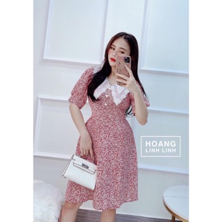 Váy hoa cổ ren ( ảnh thật )