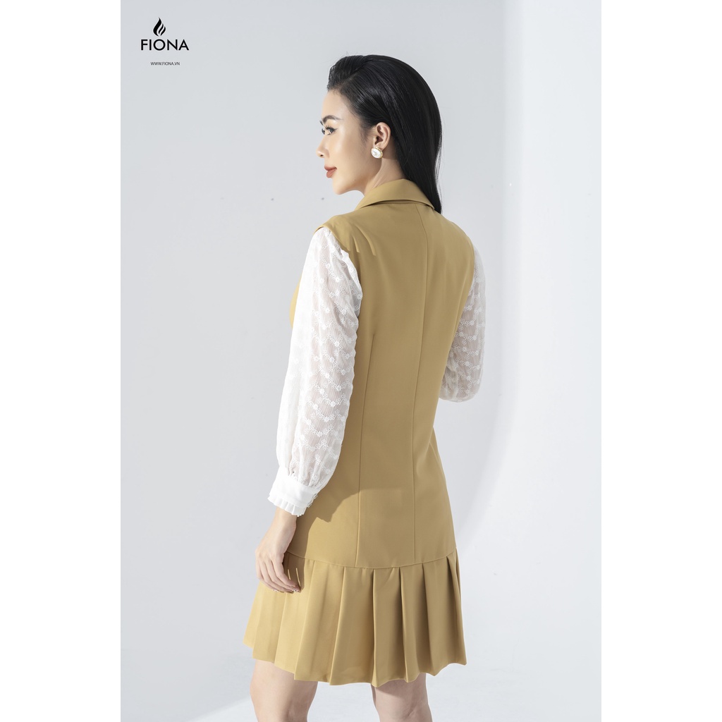 Đầm Gile Nữ FIONA, Đầm Thiết Kế Dập Nhăn Gấu Nữ Tính Mã F450669