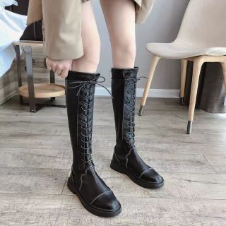 Boot cổ cao đan dây kèm ảnh thật