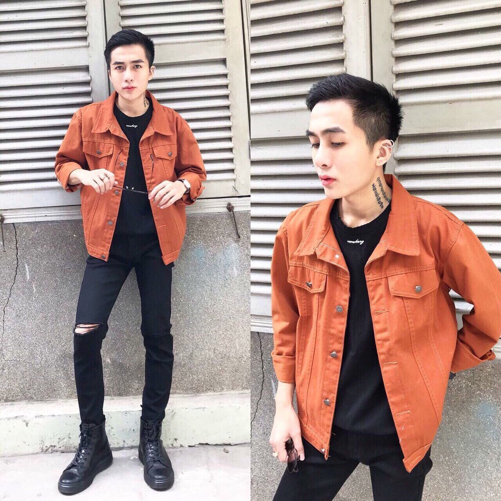 Áo khoác Kaki JEAN Basic from rộng Unisex  Ulzzang Hàn Quốc.BEST