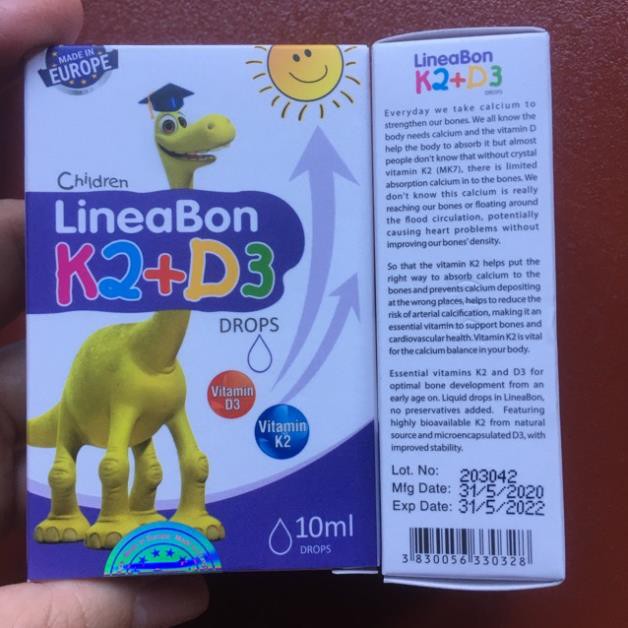 [100% Hàng Auth] LineaBon  K2+D3 - Bổ sung vitamin K2 D3 drops Tăng cường hấp thu canxi tối đa (Lọ 10ml) | Thế Giới Skin Care